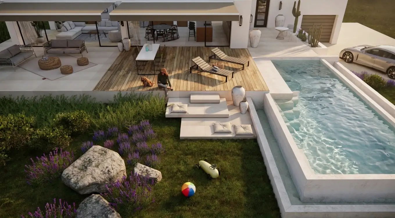 Villa renovation Prades-le-Lez infinity pool extension architect Montpellier LEWISA home