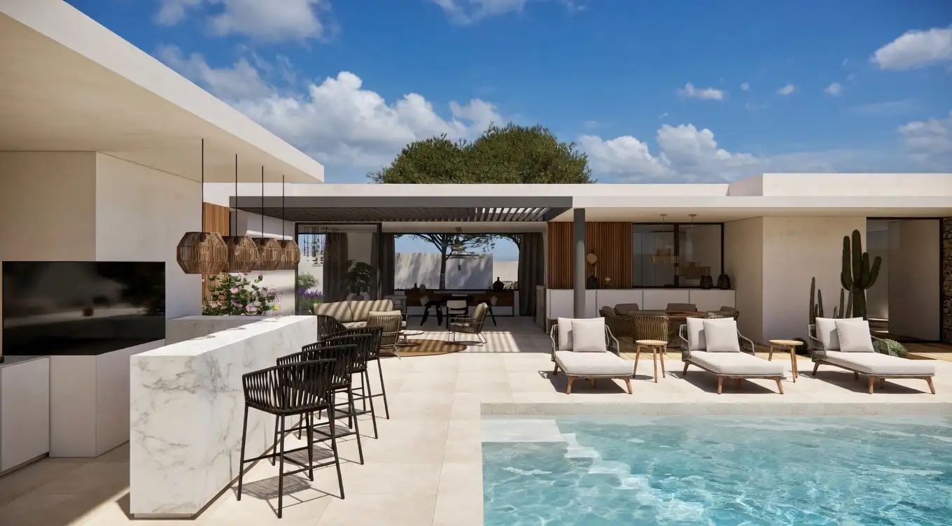 Contemporary villa construction Marseillan swimming pool architect Montpellier LEWISA home
