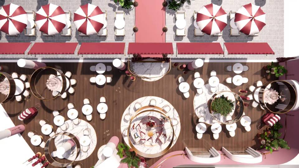 Architecture restaurant italien gastronomique Montpellier terrasses design Dolce Vita architecte LEWISA home — vue 7