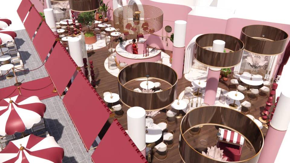 Architecture restaurant italien gastronomique Montpellier terrasses design Dolce Vita architecte LEWISA home — vue 8