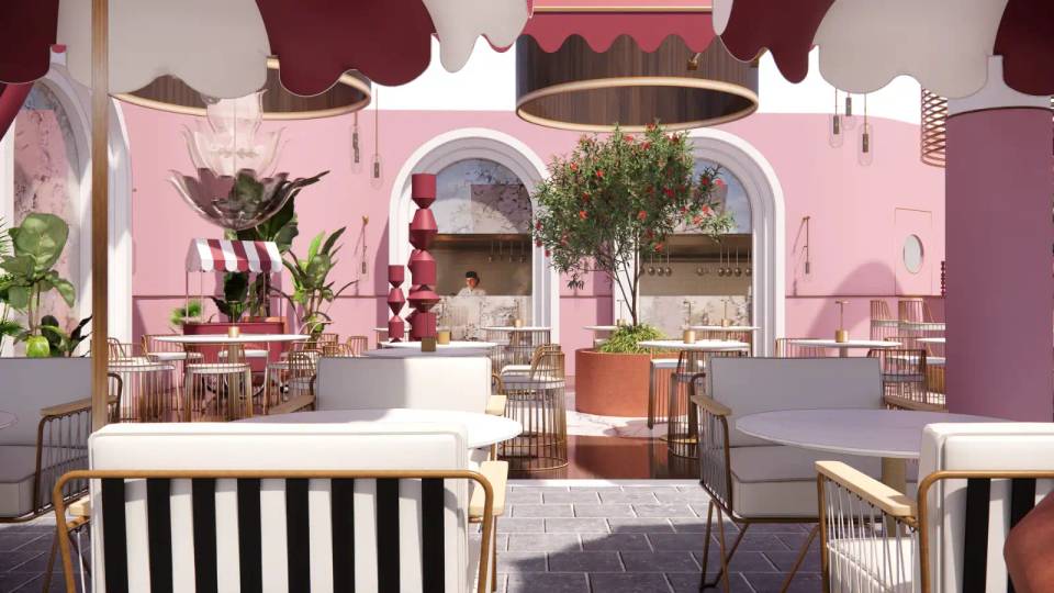 Architecture restaurant italien gastronomique Montpellier terrasses design Dolce Vita architecte LEWISA home — vue 11