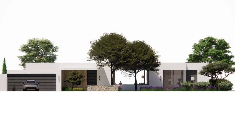 Construction villa contemporaine Marseillan piscine architecte Montpellier LEWISA home — vue 8